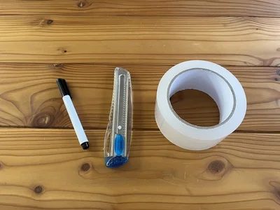 ペン・カッター・テープで箱の形を変えよう！（▶次へ） 