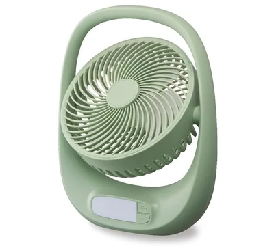 ドウシシャ ポータブルファン 軽量 充電式 コードレス LEDライト