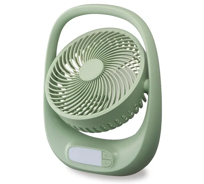 ドウシシャ ポータブルファン 軽量 充電式 コードレス LEDライト