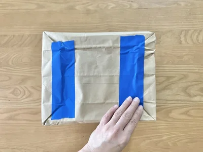 テープで固定して完成！（▶サイズの変化をチェック）