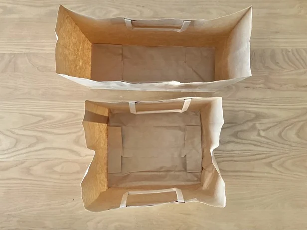 同じサイズの紙袋とは思えない変化に驚き！（▶活用シーンをチェック）