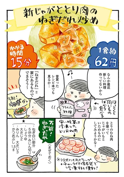 『おひとりさまのあったか1ヶ月食費2万円生活　四季の野菜レシピ』より