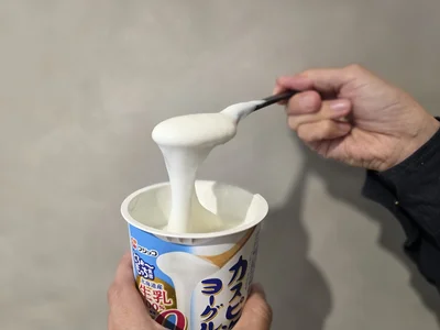  透明感のあるみずみずしい白さ。脂肪分を抜いているので、見た目からもフレッシュさが伝わります