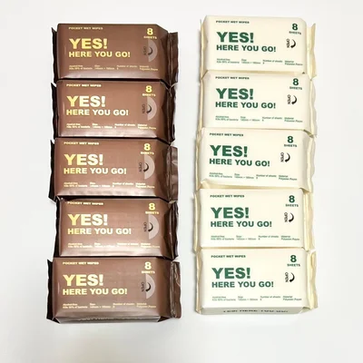 スリーコインズのポケットウェットティッシュ8枚10個セット　▶サイズは