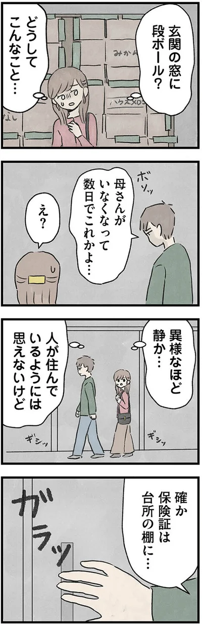 玄関の窓に段ボール？