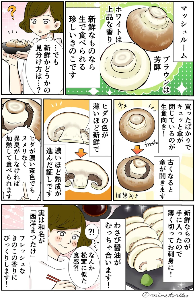 マッシュルーが新鮮かどうかの見分け方は…？