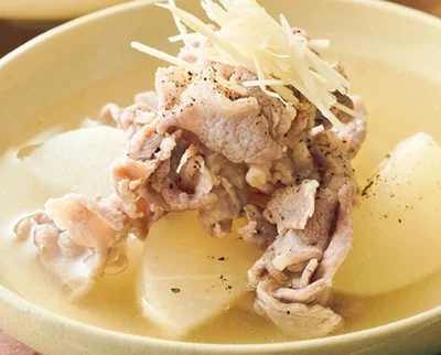 「大根と豚こまのうま塩スープ」