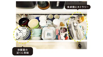 収納の中も使うところを意識して入れる！