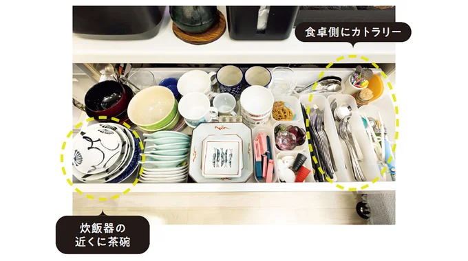 収納の中も使うところを意識して入れる!