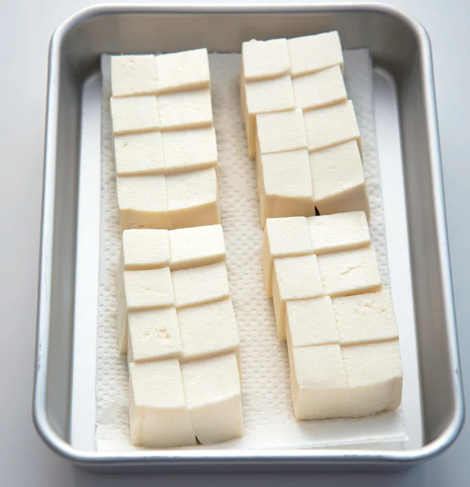 手順1　豆腐の水けをしっかりきる