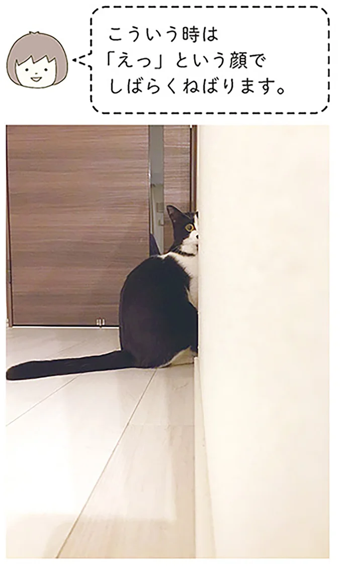 こういう時は「えっ」という顔でしばらくねばります