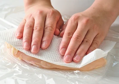 ペーパータオルでドリップをオフ