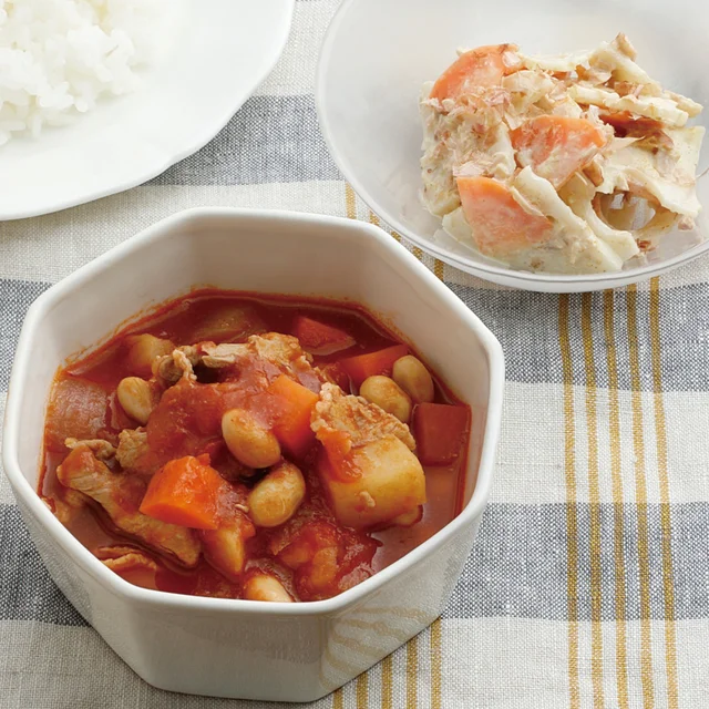 SNSで200万再生！懐かしのポークビーンズの献立【しあわせ家族献立】