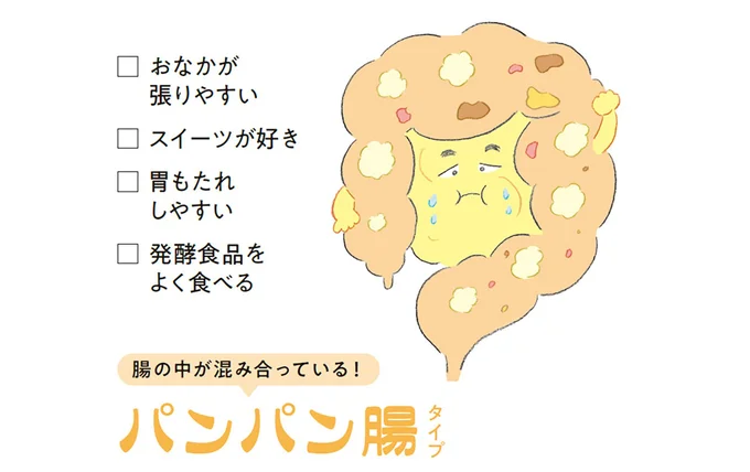 腸の中が混み合っている！「パンパン腸タイプ」タイプ