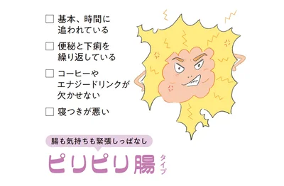 腸も気持ちも緊張しっぱなし「ピリピリ腸タイプ」タイプ