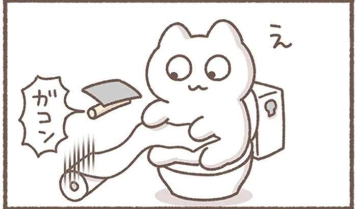 「えっ！」転がるトイレットペーパー、職場のトイレで絶体絶命の社員