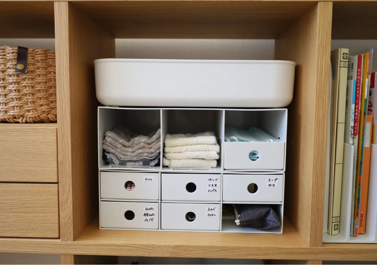 無印良品で「学校用品」の収納に成功！ 子どもが自分で準備できるよう 