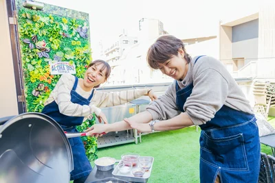 仲良く波のポーズ（笑）