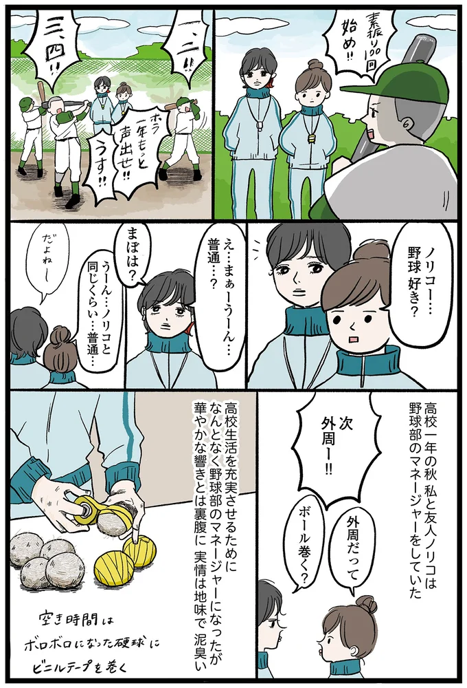 野球部のマネージャーをしていた