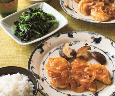 「とりむねと玉ねぎの照り焼き」