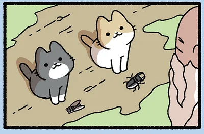 【カインとアベルなねこ】世界で初めての嘘。ねこの兄弟が持ってきた捧げ物に、神様は