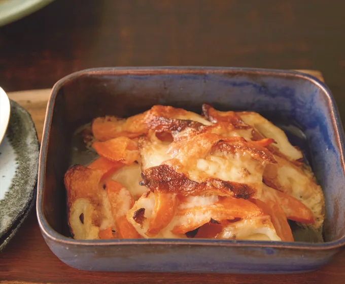 ちくわのうまみ、チーズの塩けが味の決め手「ちくわとにんじんのチーズ焼き」