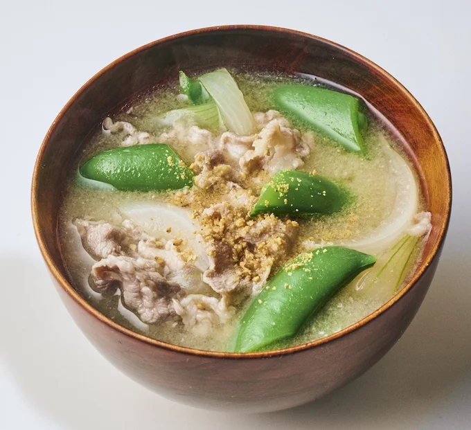 豚こまの「うす塩保存」を豚汁に