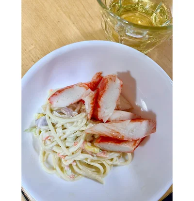 スパゲッティサラダと合わせてみたところ、いつもの副菜がぐんとグレードアップしました。