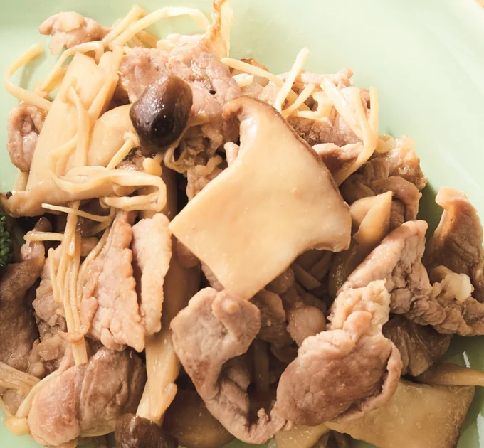 豚肉ときのこのさっぱり炒め