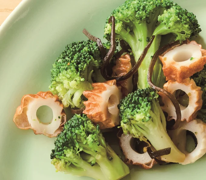 ちくわとブロッコリーの塩昆布あえ