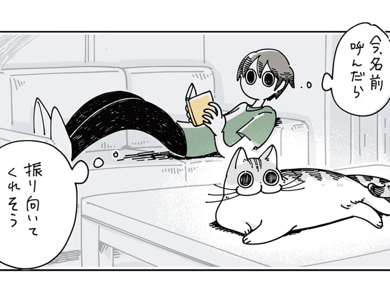 名前を呼んだら振り向いてもらえる？ ネコの背中に声をかけ続けたら