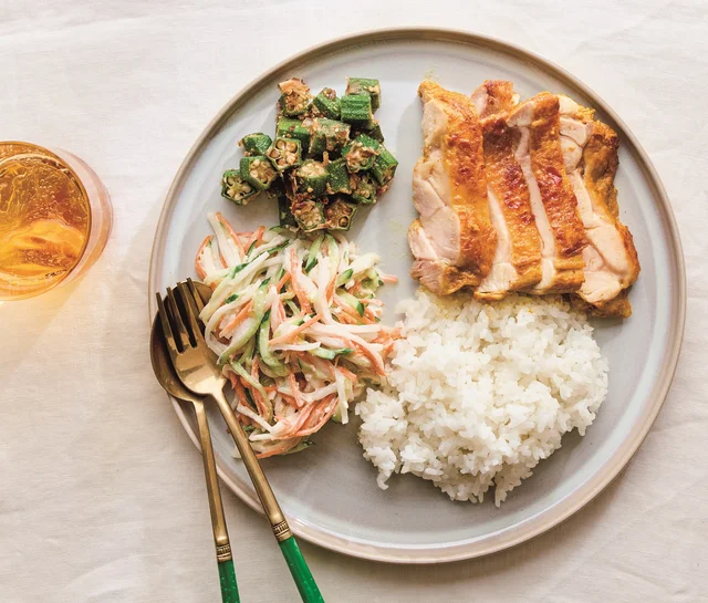 【まる式ダイエット】ポイントは盛りつけの”黄金比”！「タンドリーチキンプレート」