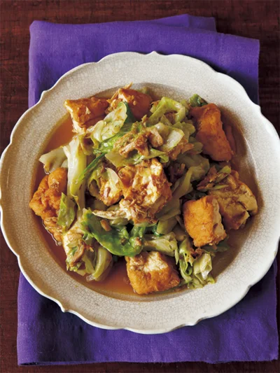 「厚揚げカレーチャンプルー」