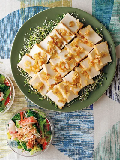 「厚揚げとザーサイのカルパッチョ」