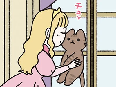 【かえるの王様なねこ】キスで元の姿に！ ヒトに戻った王子を見た姫の本音は