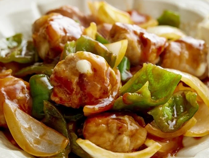 モッツァレラ入り酢豚