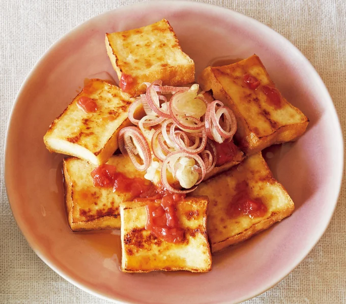 焼き厚揚げ梅めんつゆ風味