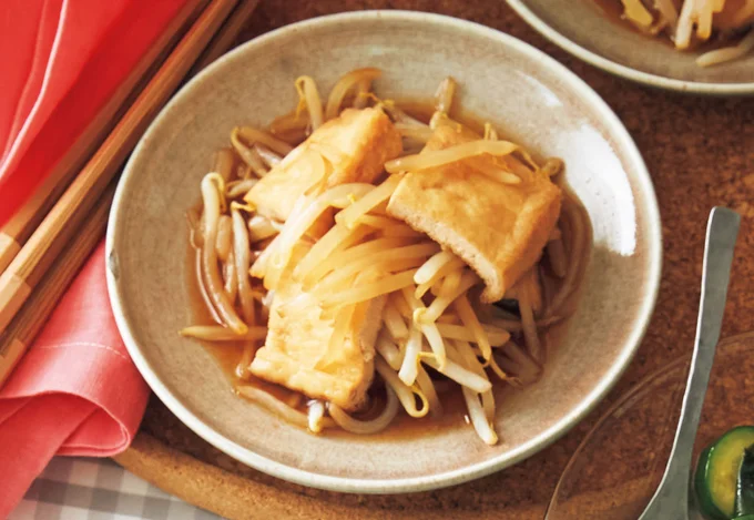 もやしと油揚げのレンジ煮