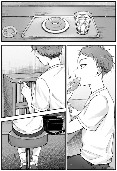 ドーナツを食べる男の子