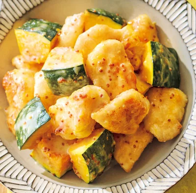 むね肉のメニューに迷ったら「とりむねとかぼちゃのハニーマスタードマヨ」におまかせ