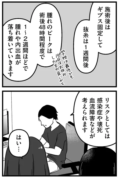 抜糸は1週間後