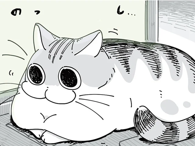 キーボードの上がお気に入りのネコ。どいてくれそうで中々どかない！