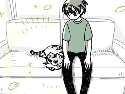 隣に来てくれた猫