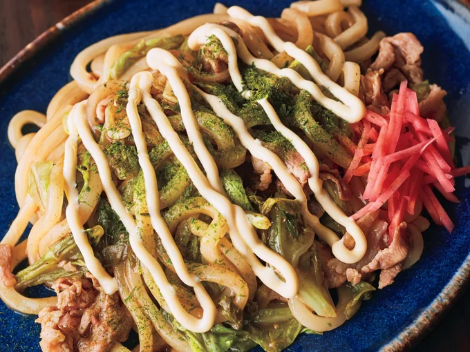 お好み焼き風うどん
