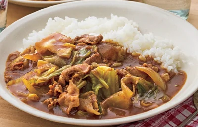 キャベツと豚バラの和風カレー