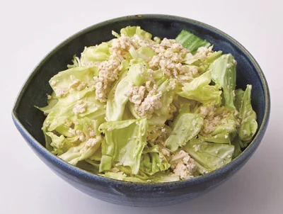 キャベツとじゃこの豆腐あえ