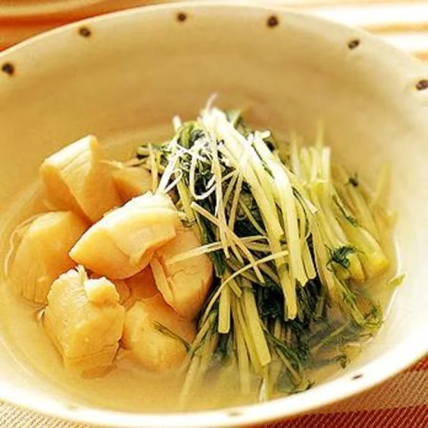 【関連レシピ】「水菜と帆立のサッと煮」