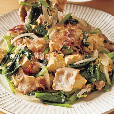 【関連レシピ】「豚肉と小松菜の塩チャンプルー」