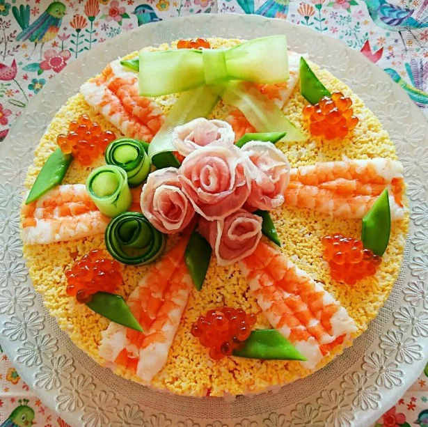 雛祭り❤お花のちらし寿司ケーキ❤