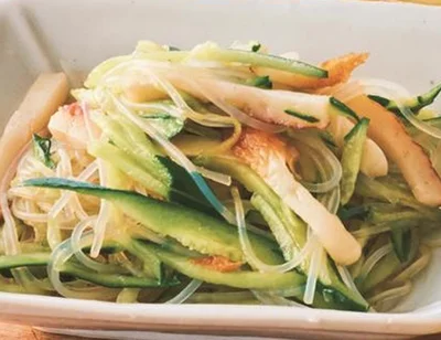 さっぱりしたおつまみが欲しいときに。のどごしつるつる、ポン酢で食べる「はるさめサラダ」